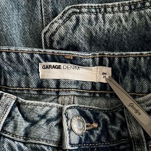 Garage Cargo Wide Leg Straight Baggy High Rise Jeans Size 25 - Picture 5 of 8